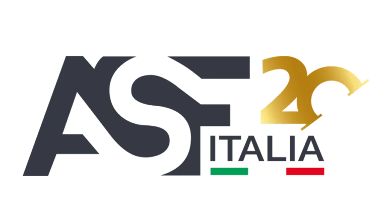 logo asf italia per i vent'anni dell'azienda